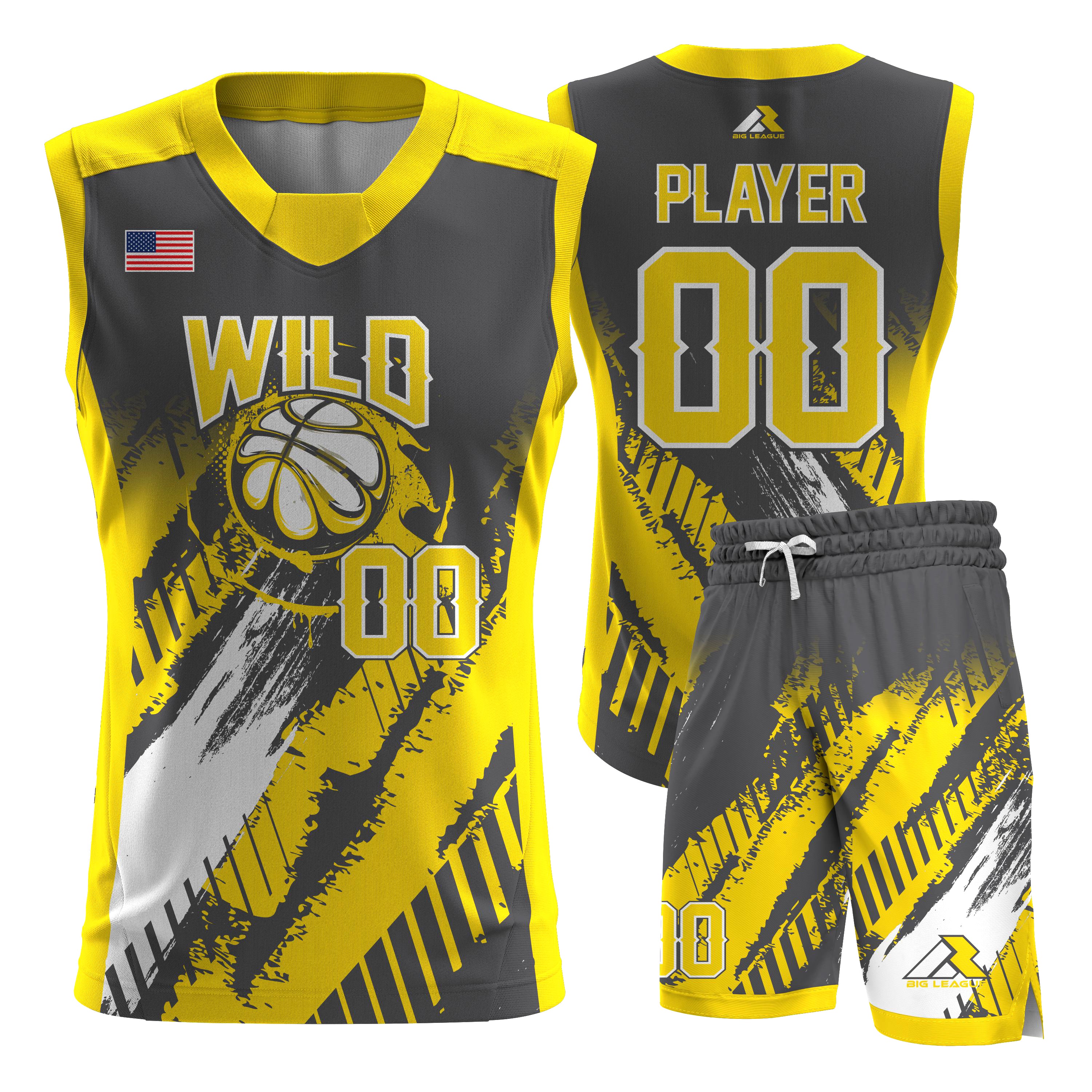 yellow sublimation basketball jersey design