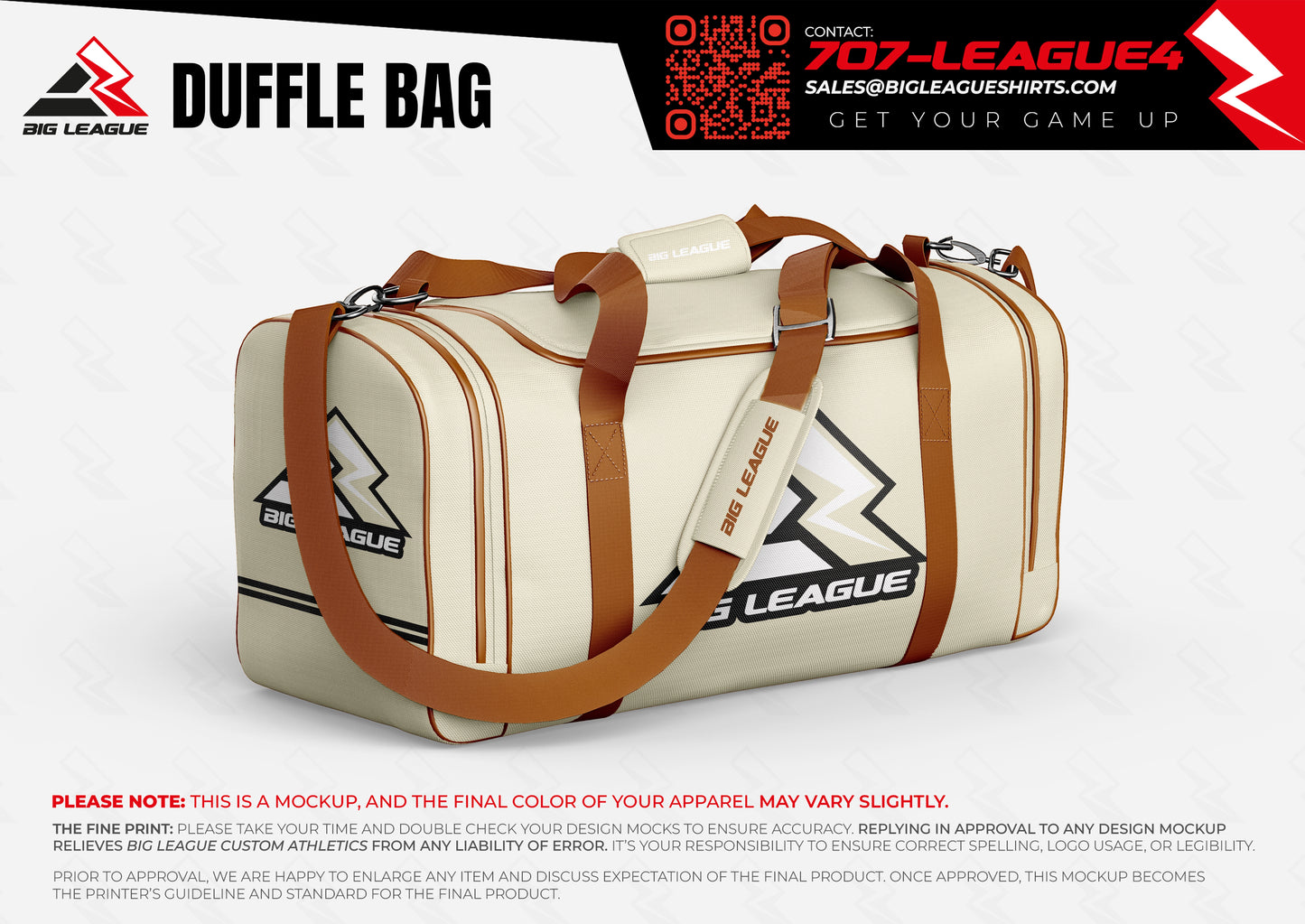 Tan/ Cream Duffle Bag