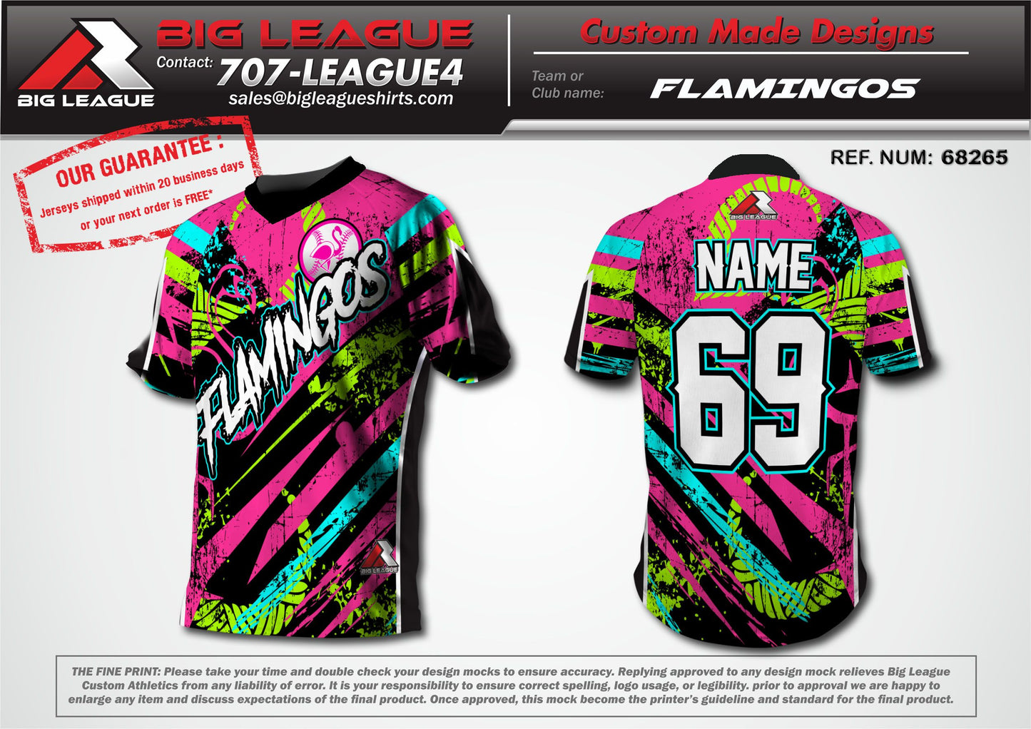 Flamingos - Softball Custom Jersey