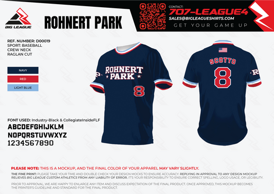 Rohnert Park Baseball (Blue) Team Store