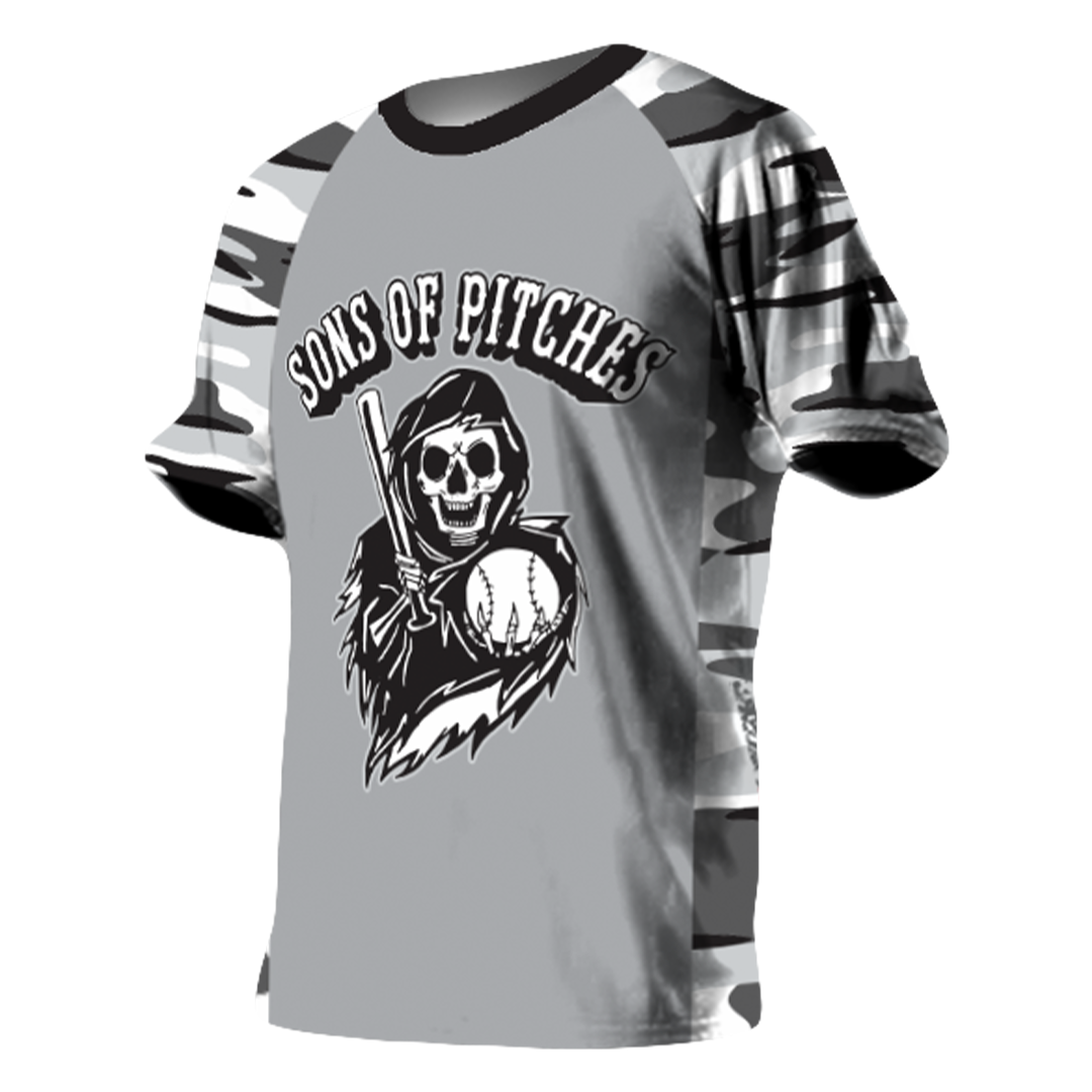 Sons of Pitches Custom Camo Baseball Jerseys