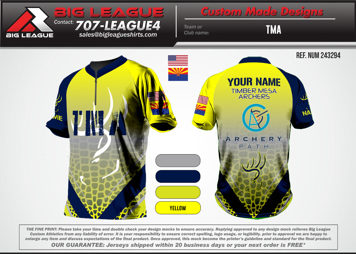 Yellow Archery Path Logo 1/4 Zip