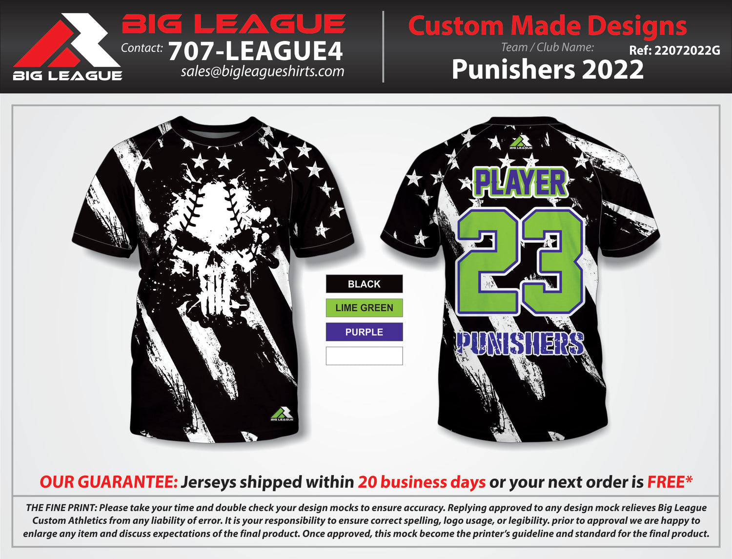 Jersey / USA Black & White Skull