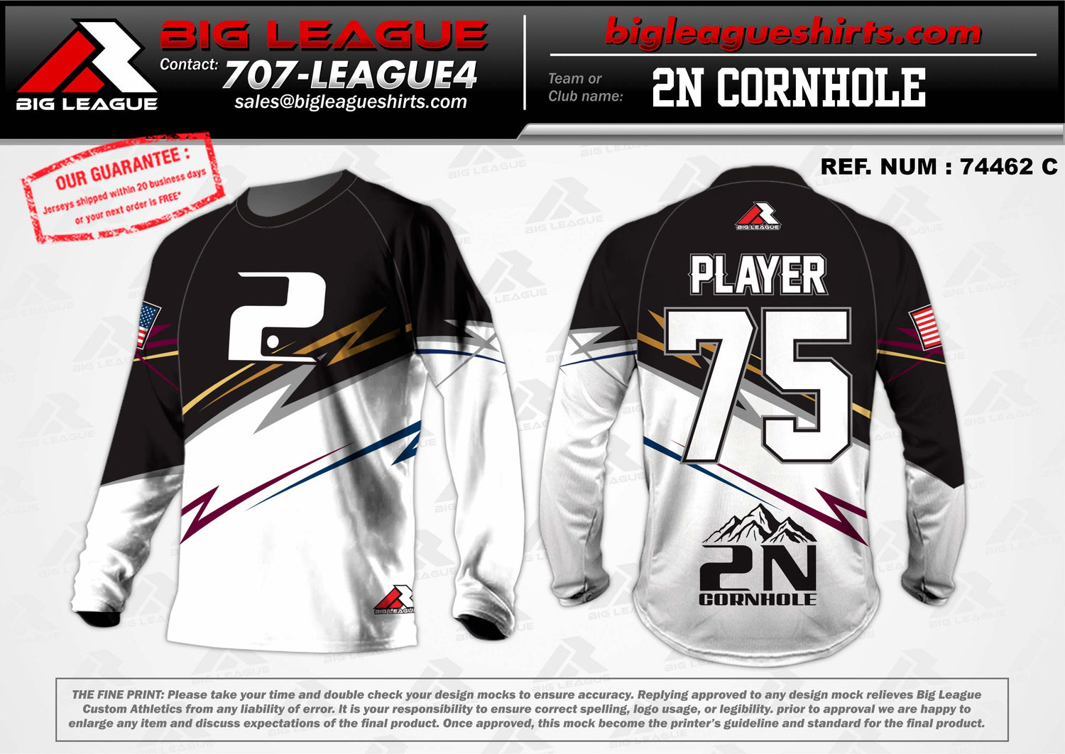 Long Sleeve / White/Black/Vegas Gold
