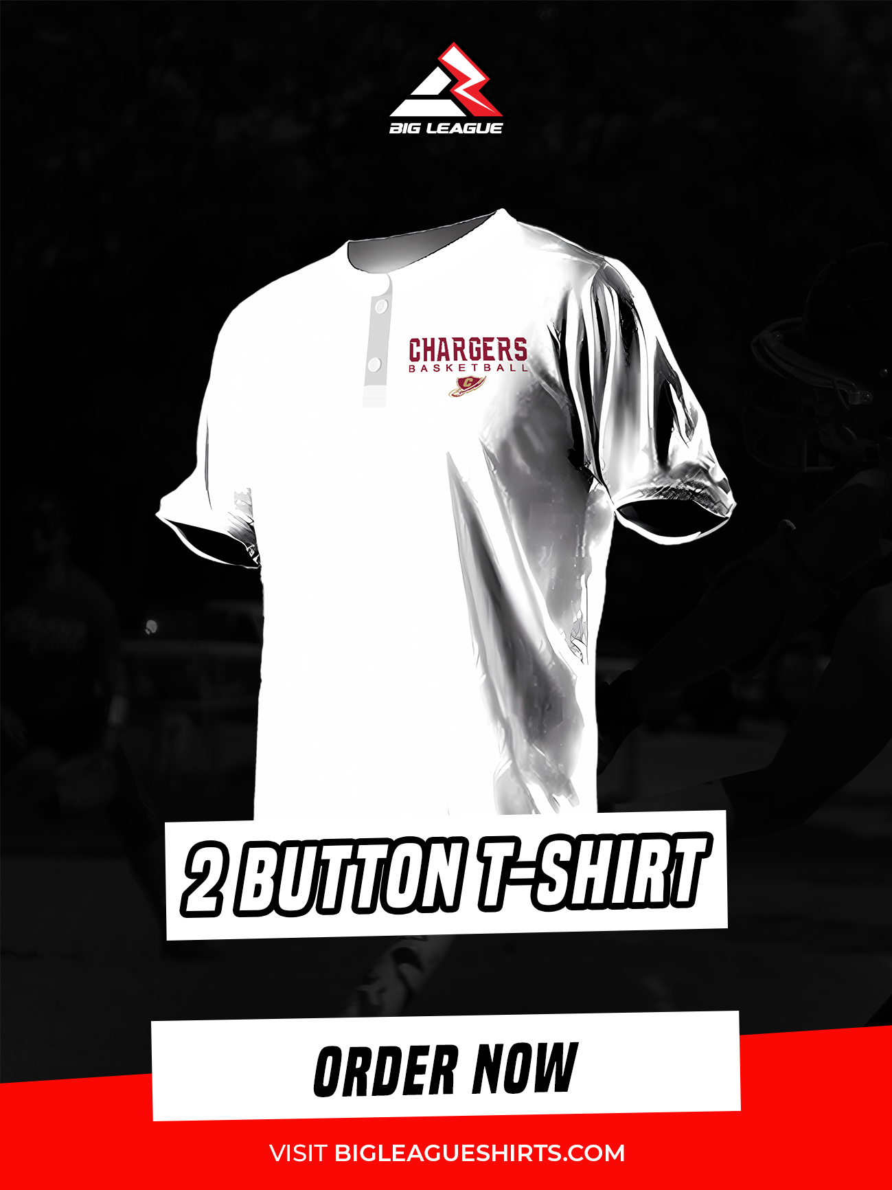 Chargers - 2 ButtonT-Shirt / White
