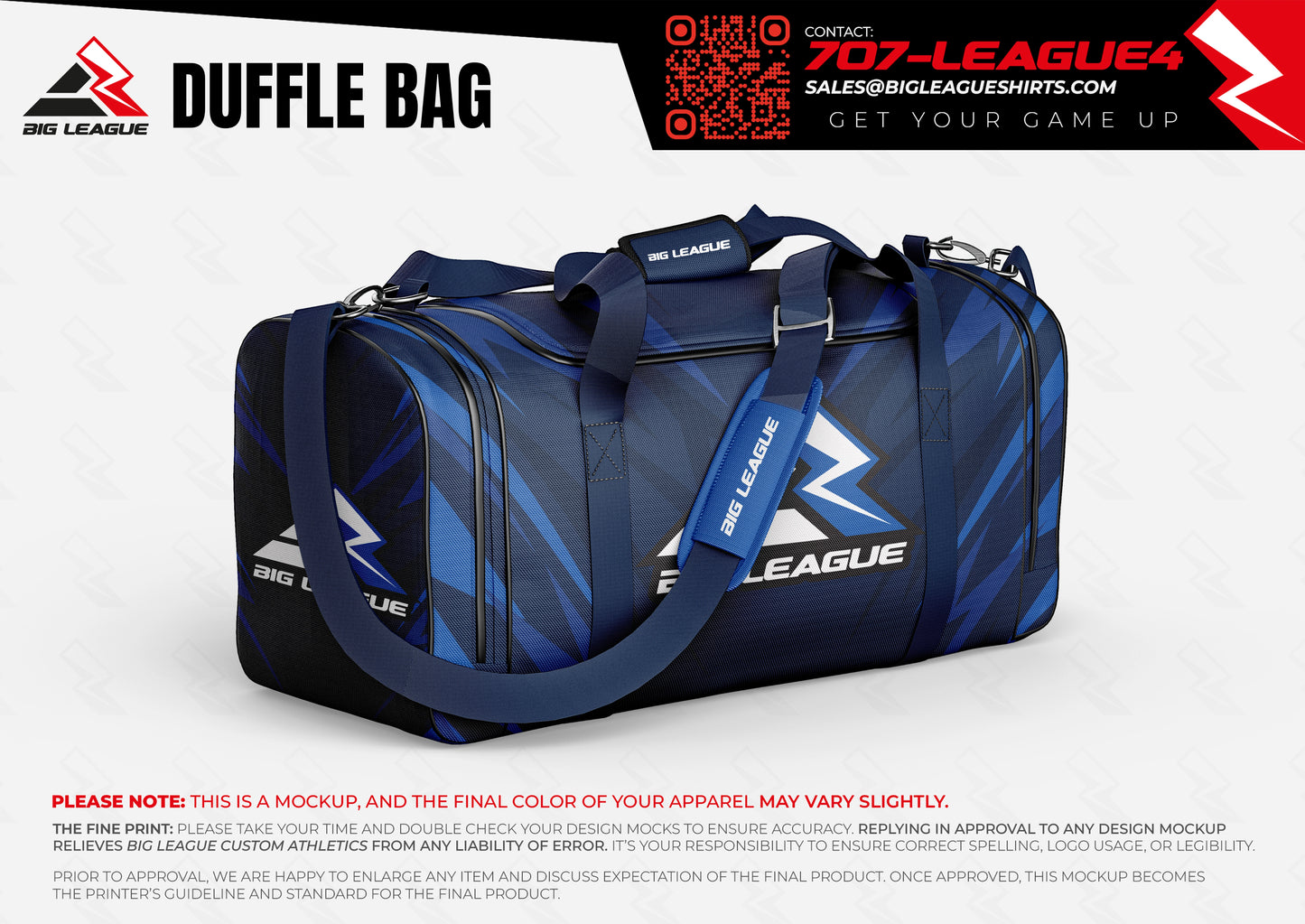 Blue Pattern Duffle Bag