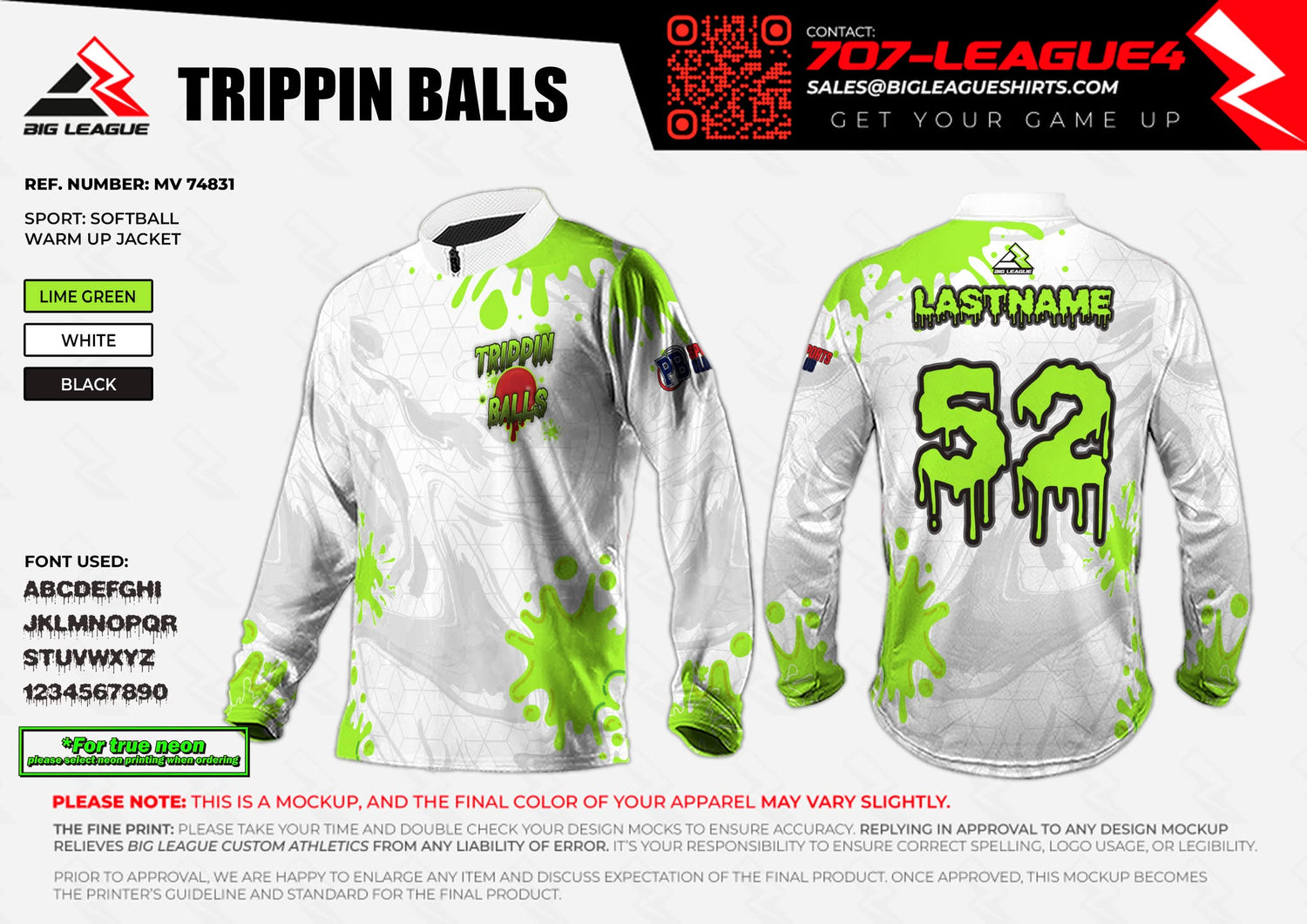 Warm up Jacket / Lime Green White