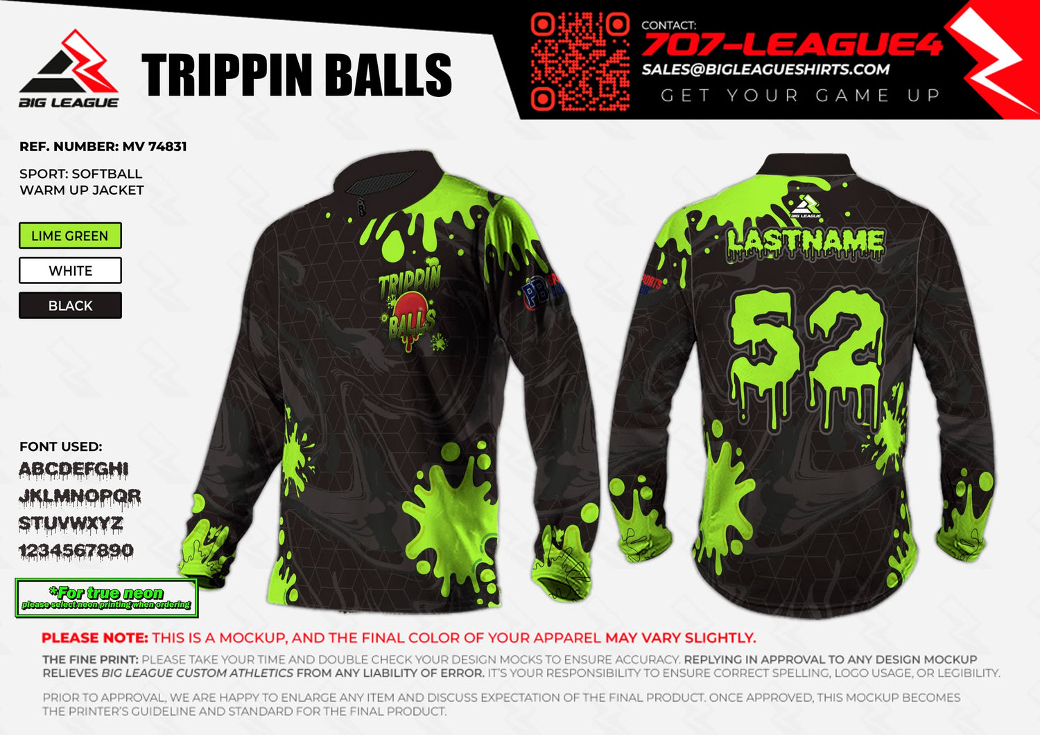 Warm up Jacket / Lime Green Black