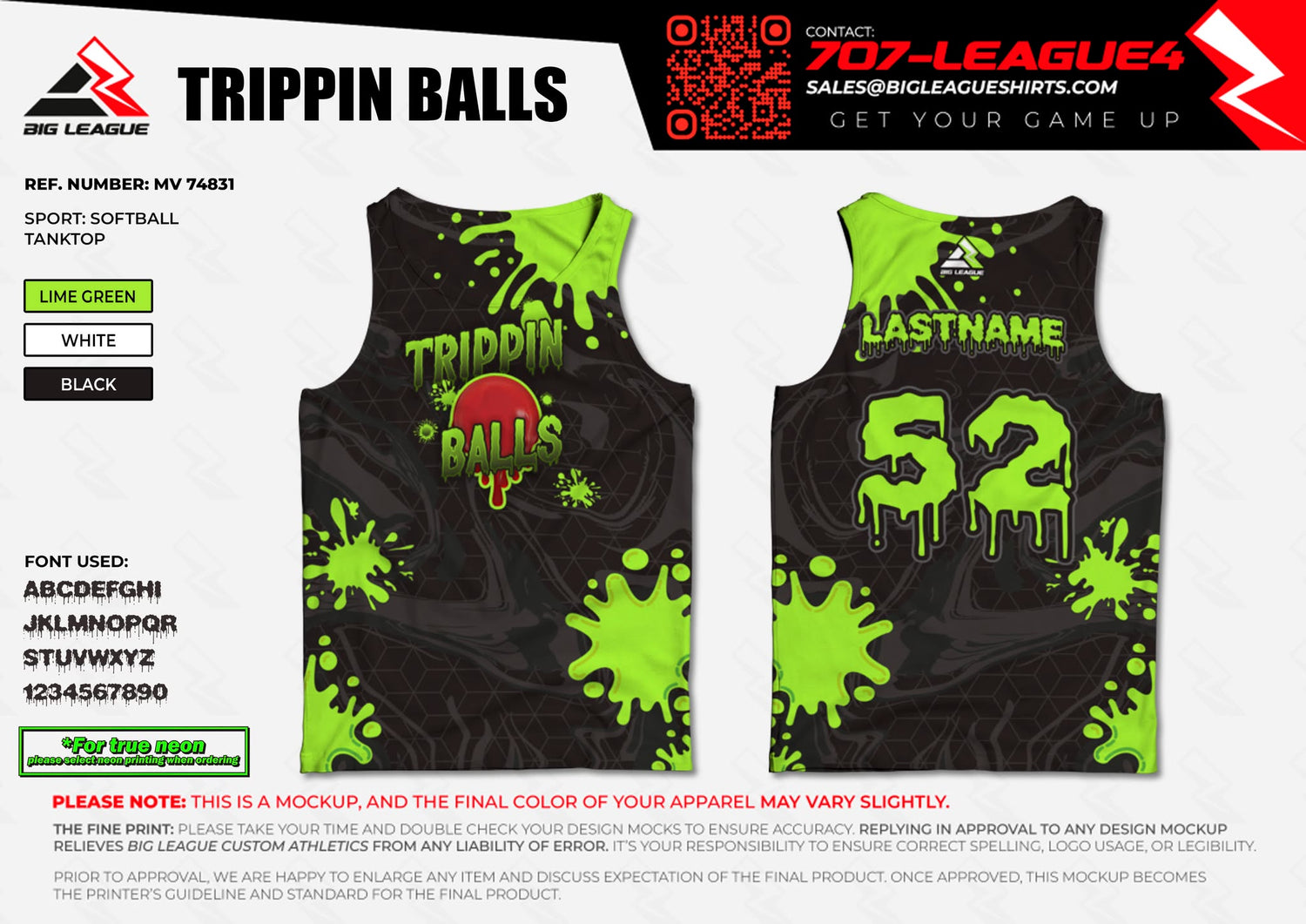 Tank Top / Lime Green Black