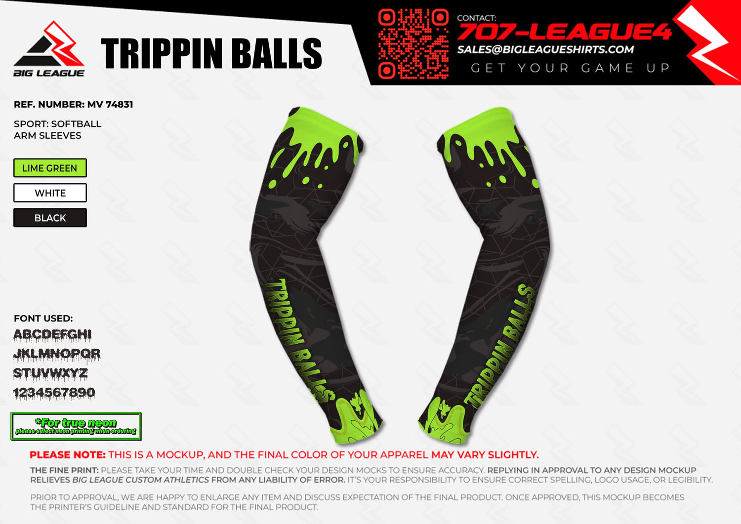 Arm Sleeve / Lime Green Black