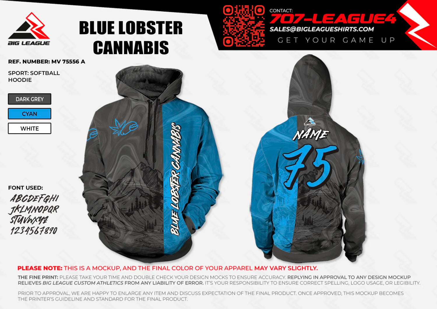 Hoodie / Dark Grey - Cyan - Black Stripes