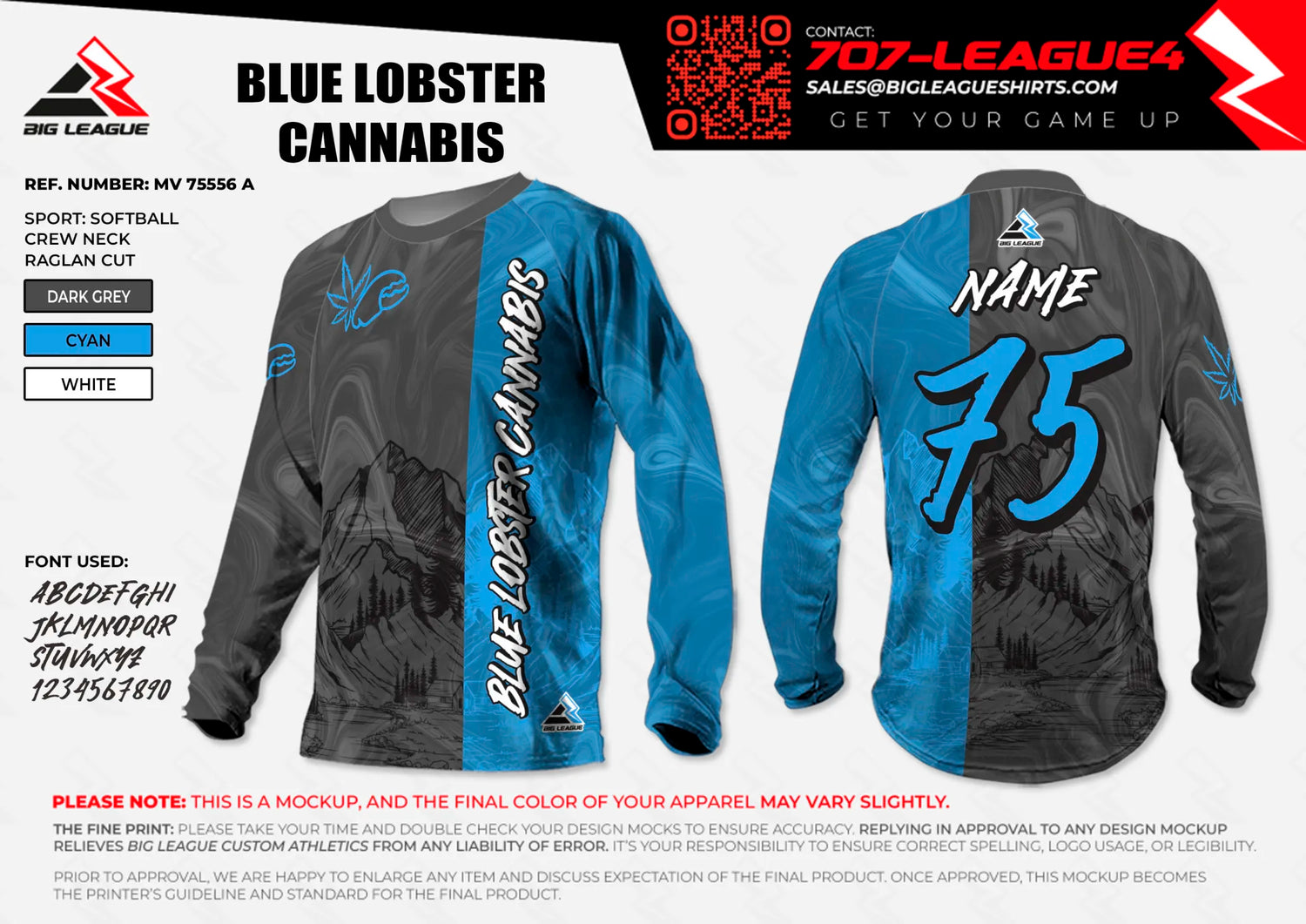 Long Sleeve / Dark Grey - Cyan - Black Stripes