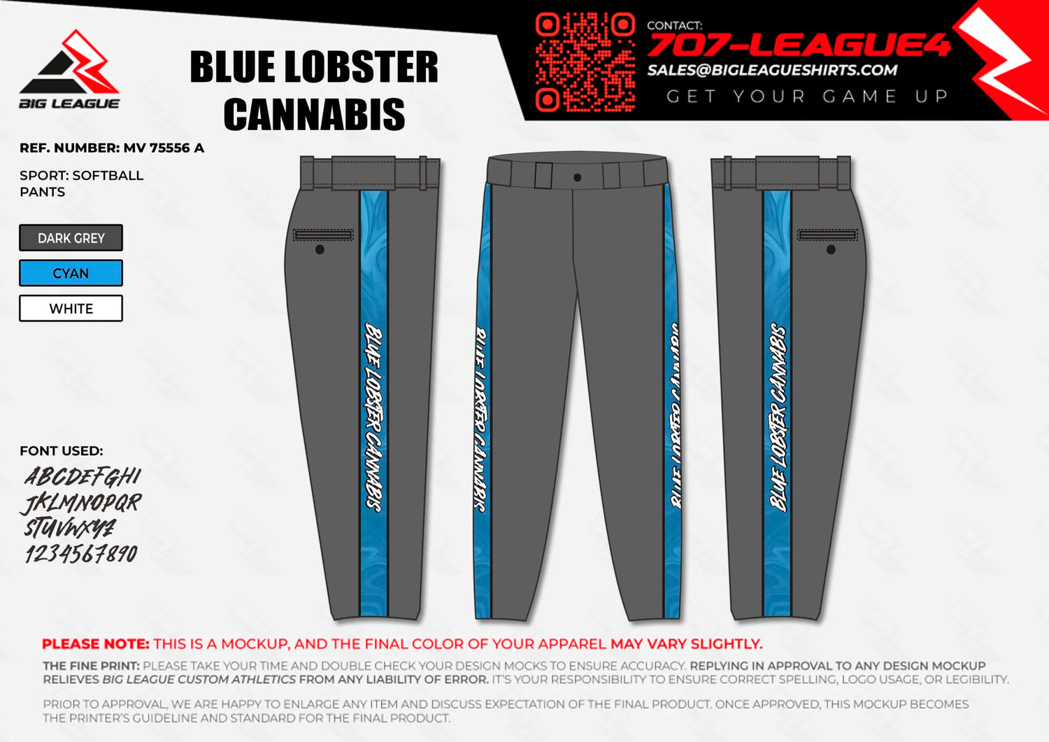Pants / Dark Grey - Cyan - Black Stripes