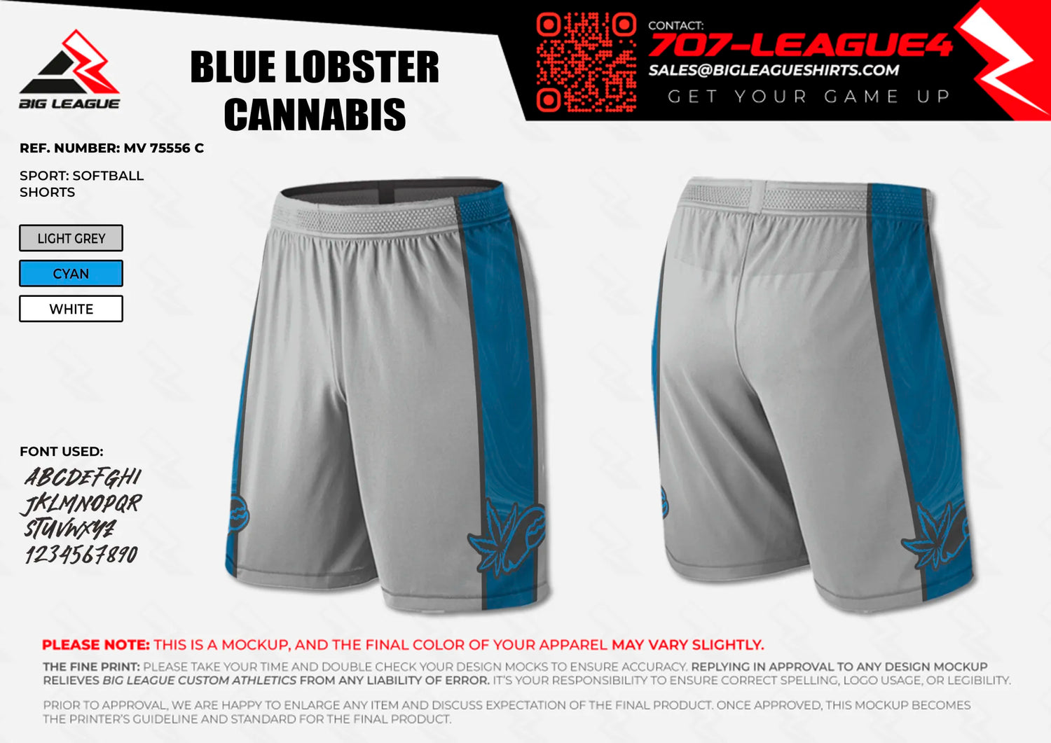 Shorts / Light Grey - Cyan