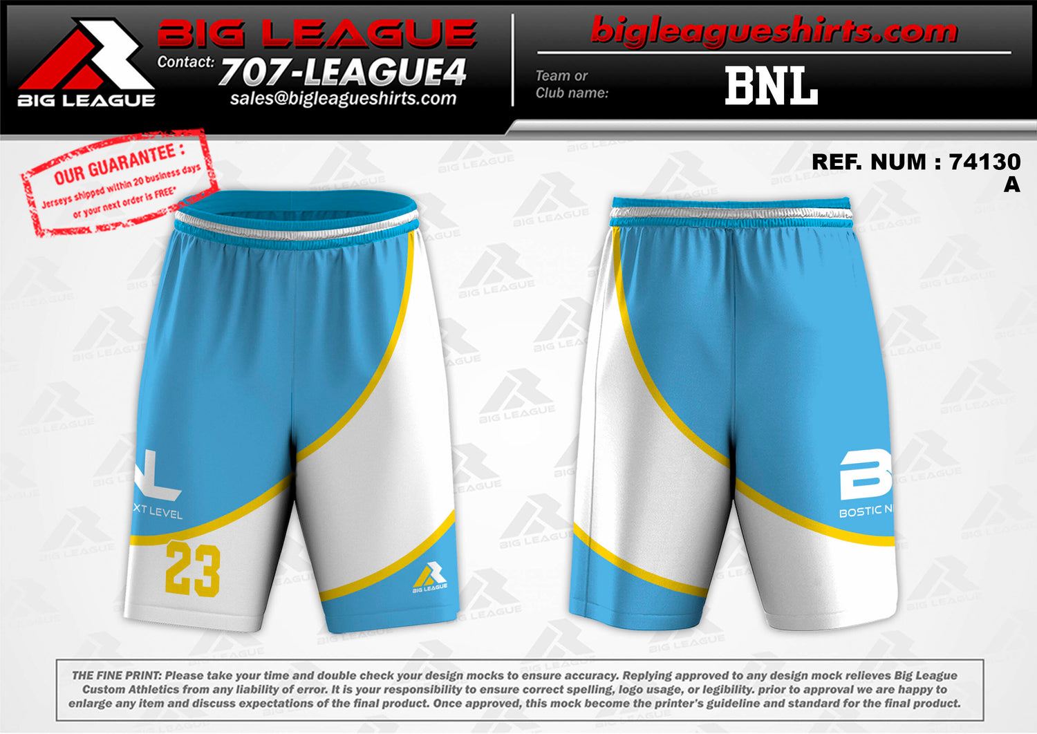 Bostic Pack Uniform Blue Shorts