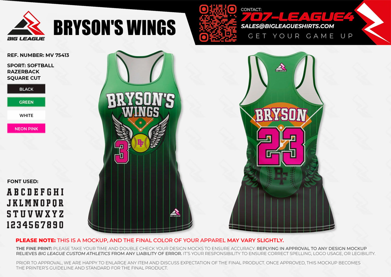 Racerback / Green - Black
