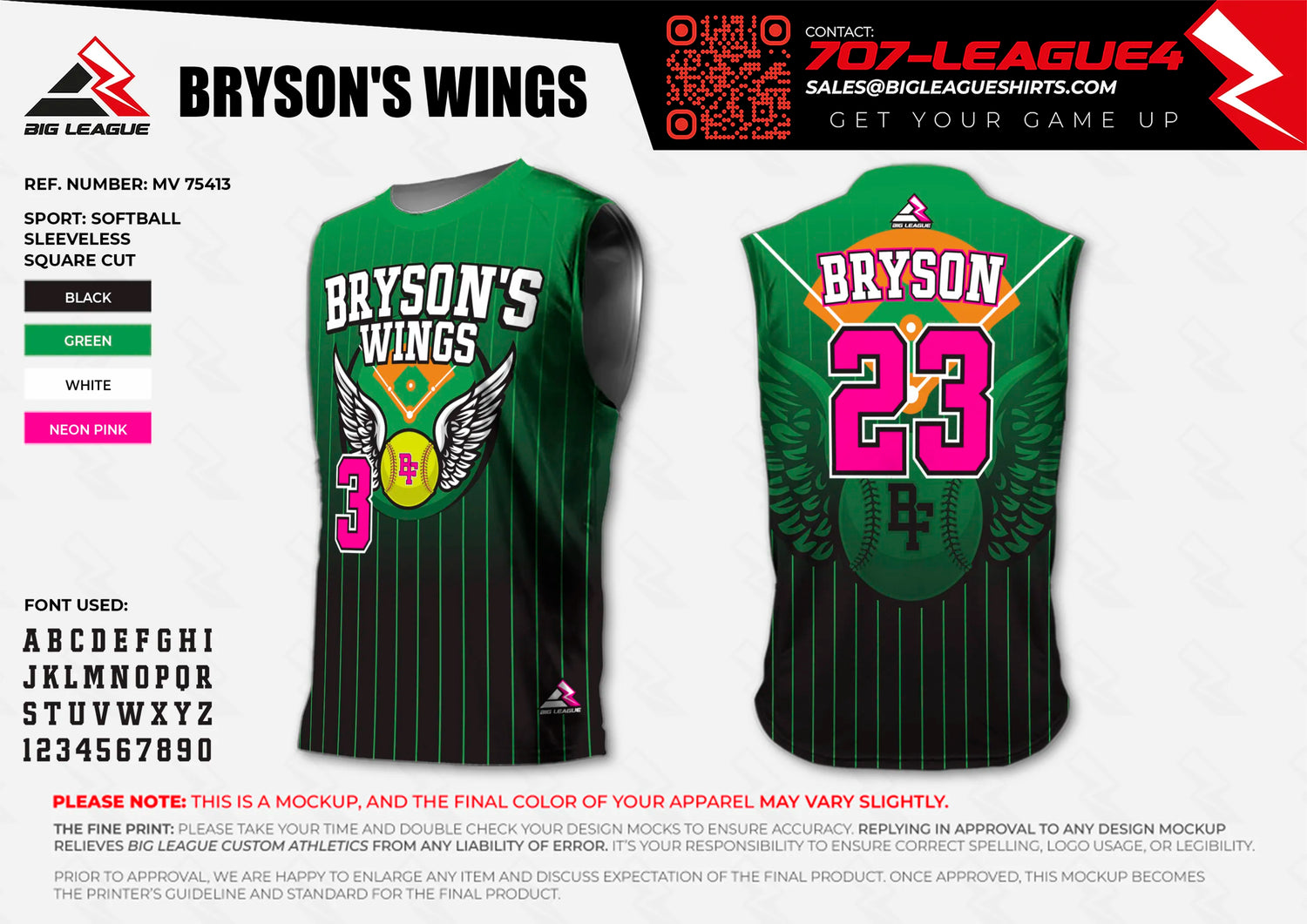 Sleeveless / Green - Black