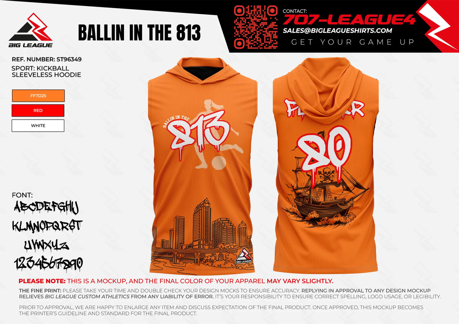 Sleeveless Jersey w/Hood / Orange
