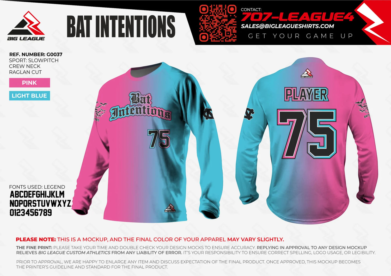 Long Sleeve / Pink-Light Blue