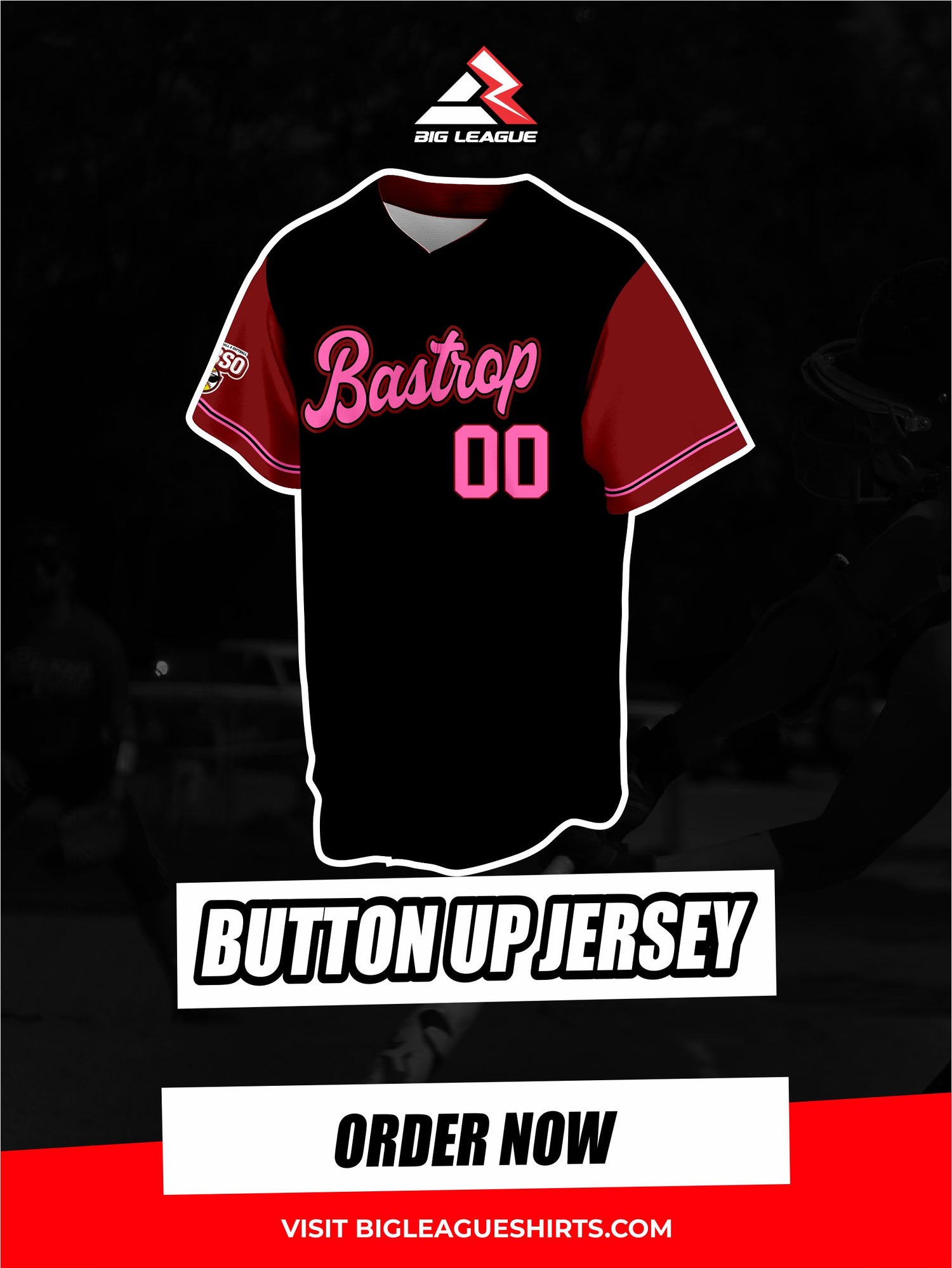 2 Button / Black/Pink - Away