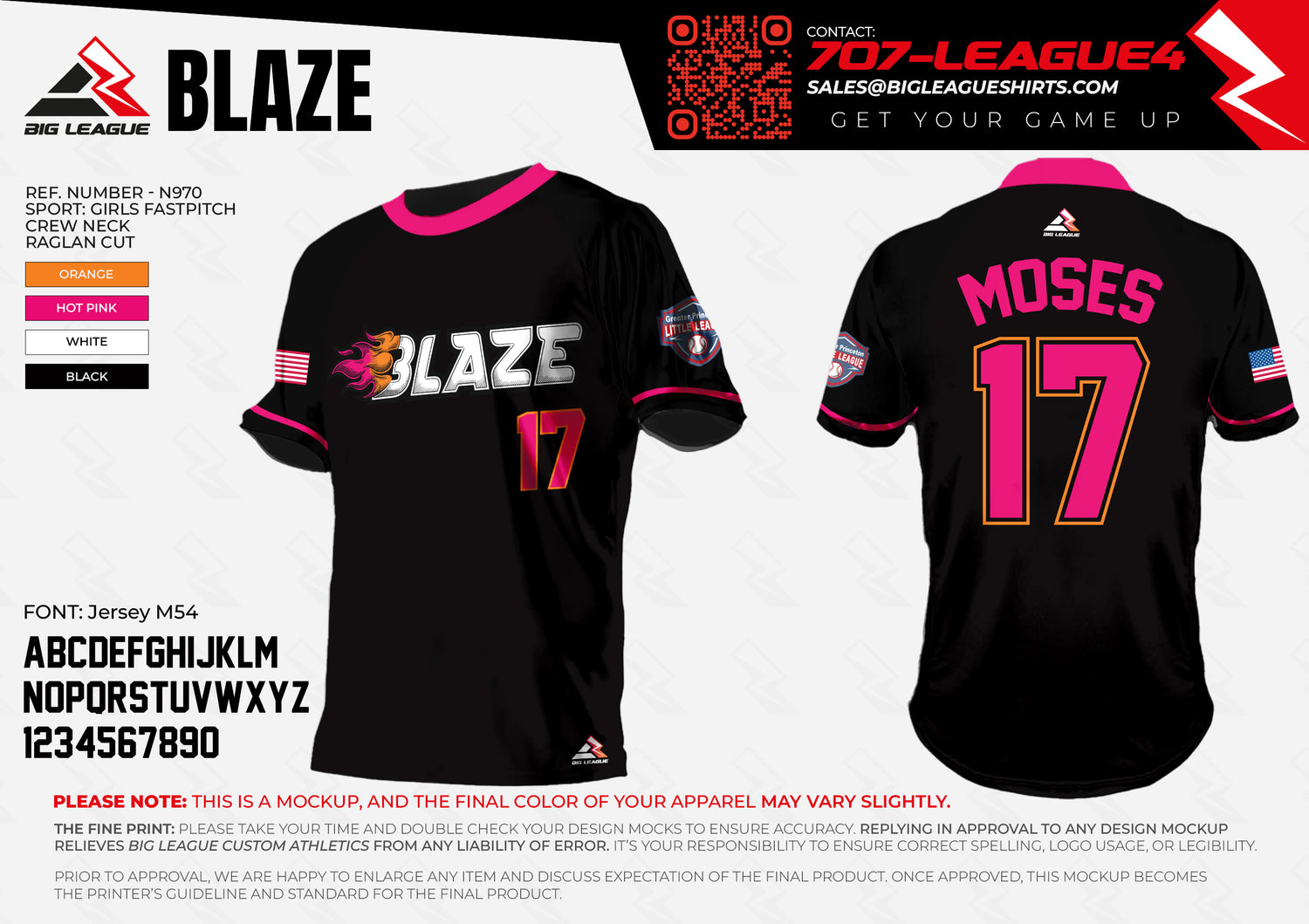 Crew Neck / Blaze / Black