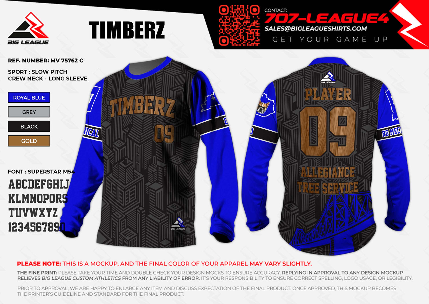 Long Sleeve / Blue/Black
