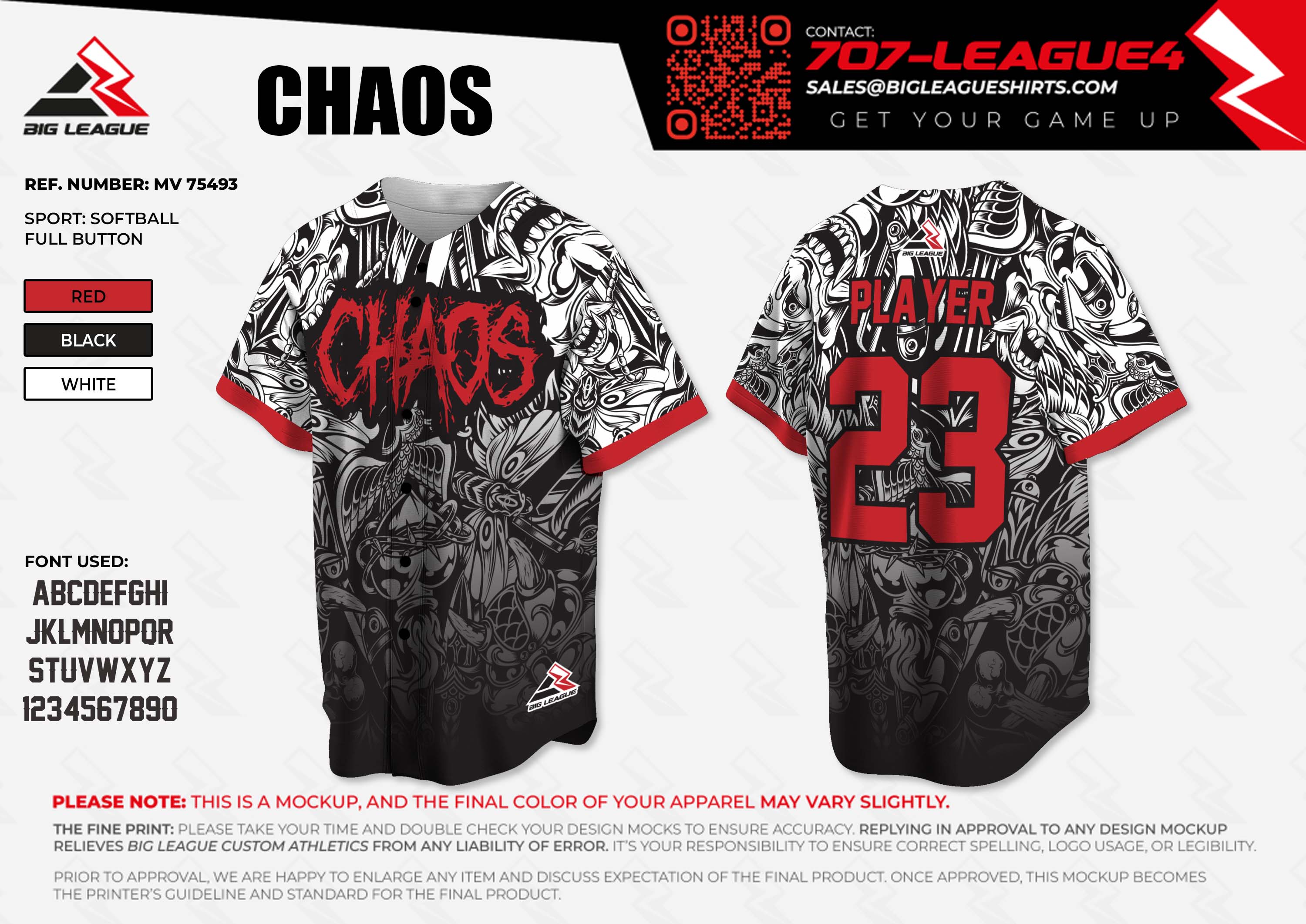 Chaos - Softball Custom Jersey – Big League Shirts
