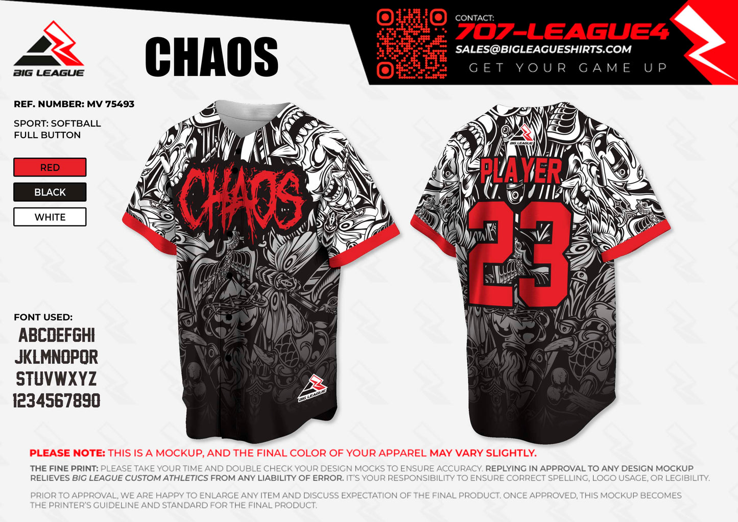 Chaos - Softball Custom Jersey