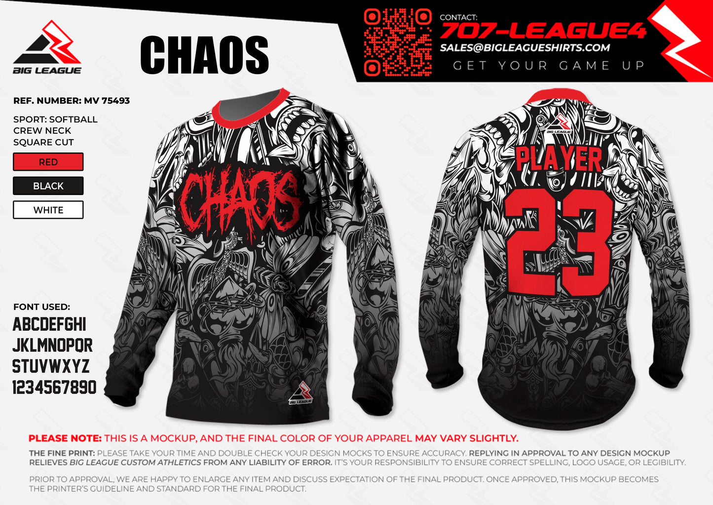 Chaos - Softball Custom Jersey