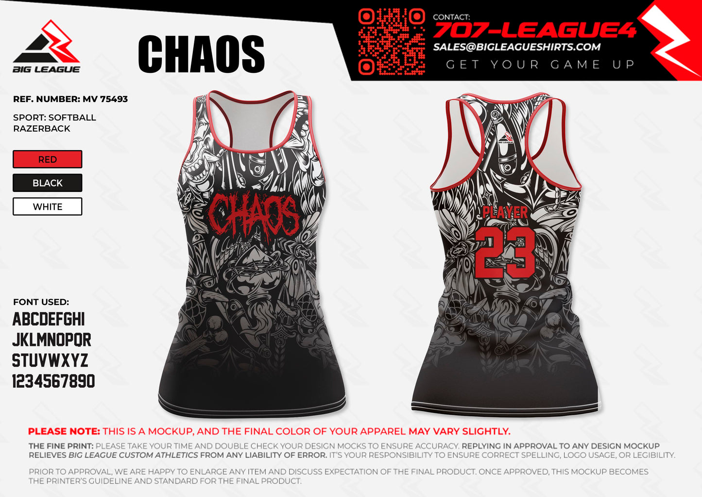 Chaos - Softball Custom Jersey