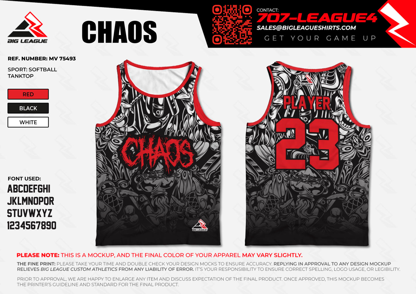 Chaos - Softball Custom Jersey