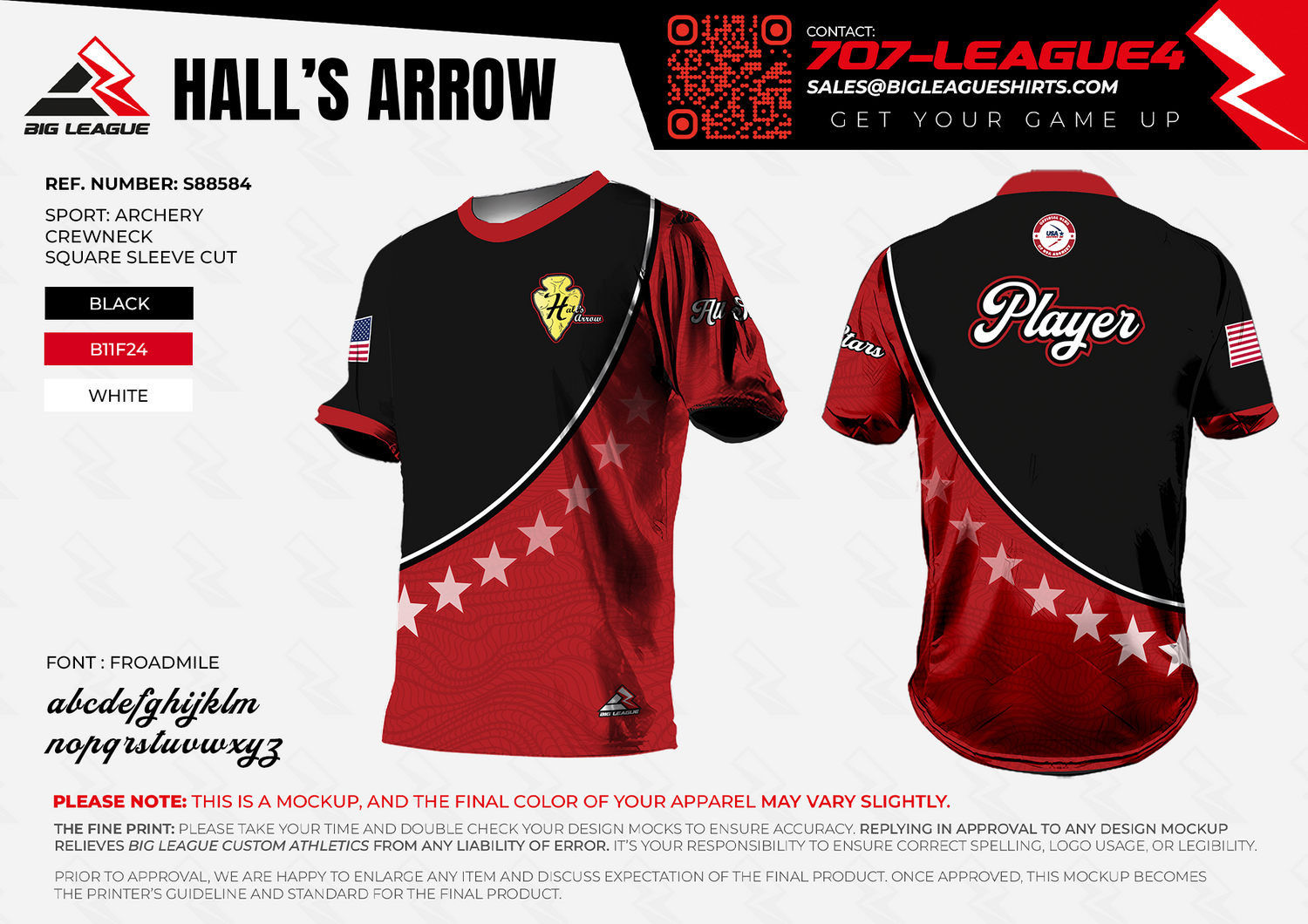 ALL STAR Crew Neck / Black-Red