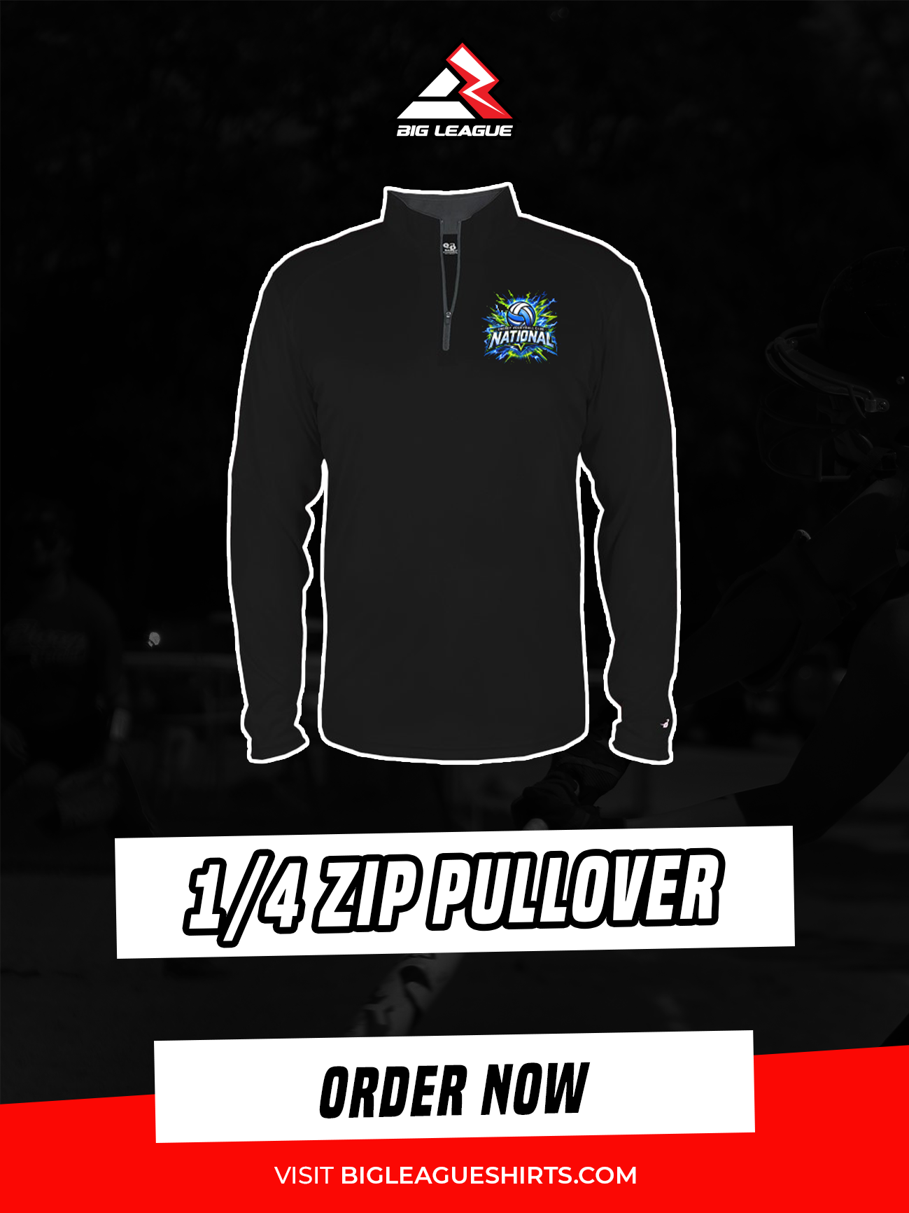 1/4 Zip Pullover / Black