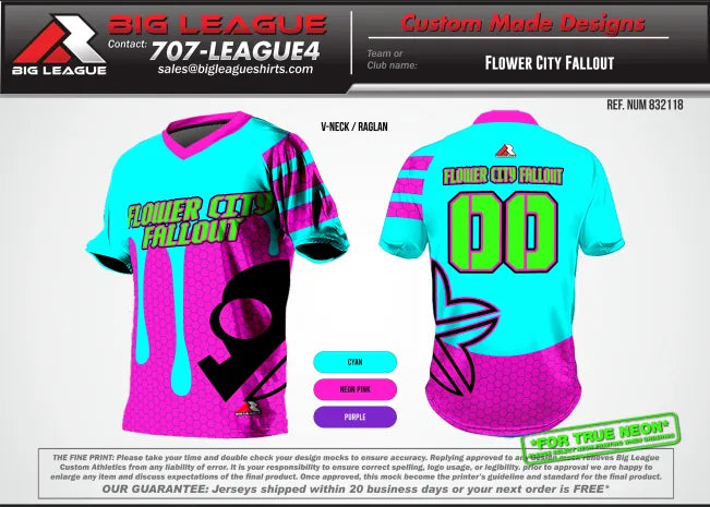 Player V-Neck Jersey w/ Neon