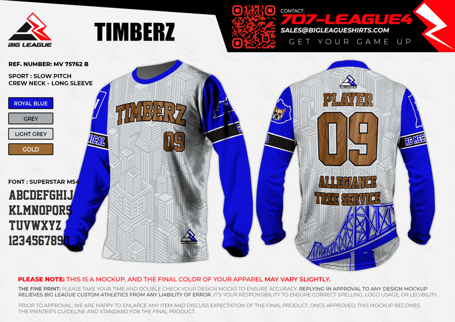 Long Sleeve / Blue/Grey