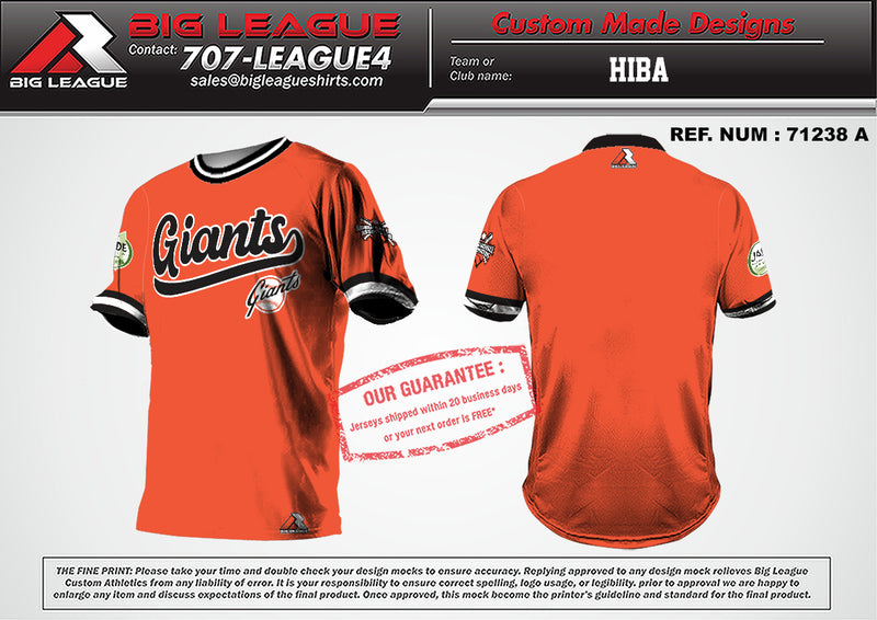 Big League Shirts Hiba Fanwear Giants - Black