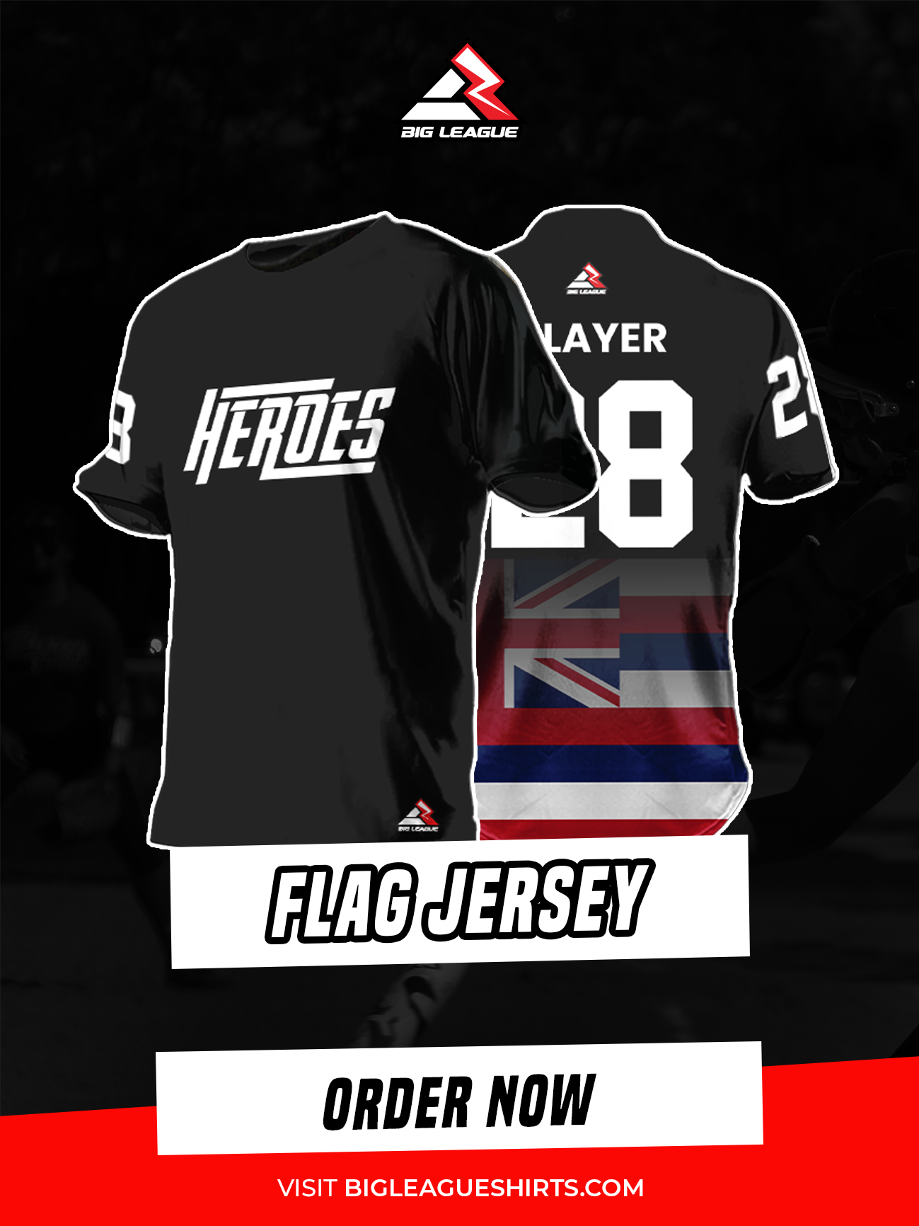 Crew Neck/Flag / Black