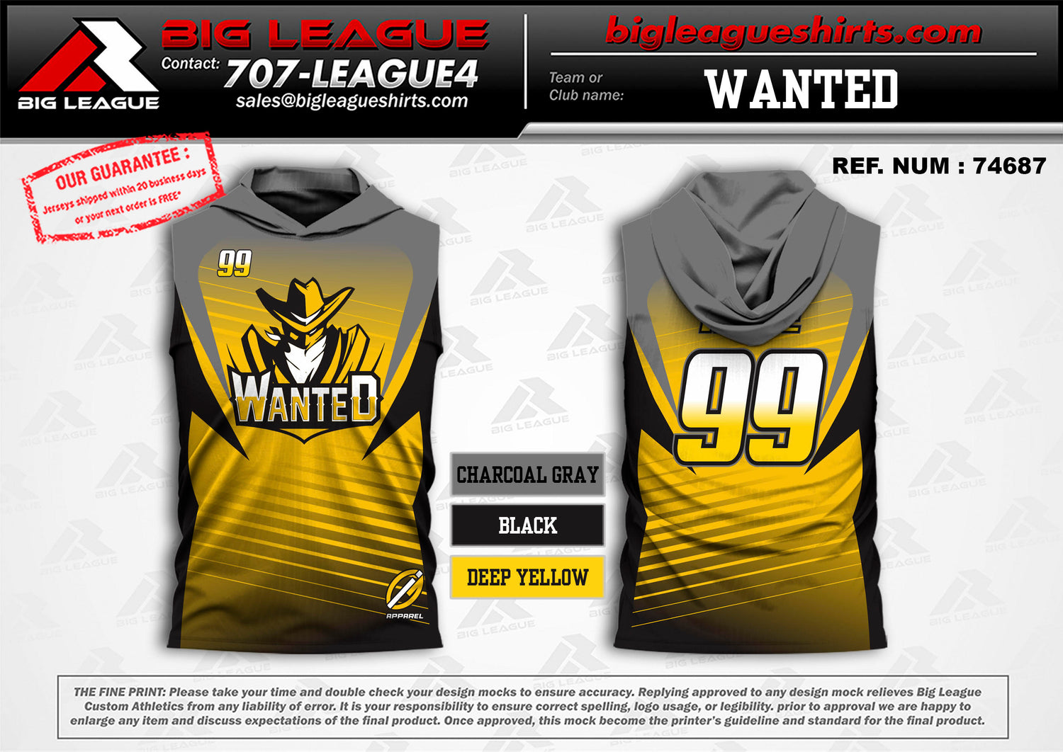 Compression Hooded Sleeveless Jersey / Yellow