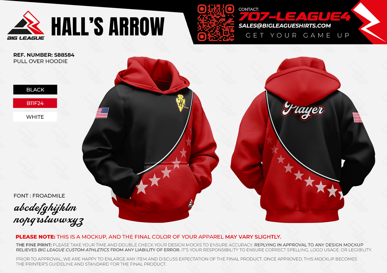 Hoodie / Black-Red
