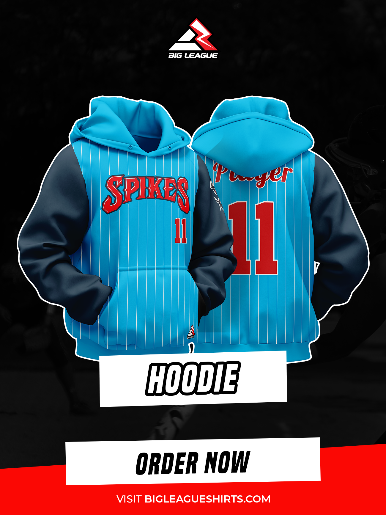 Hoodie / SkyBlue Stripes