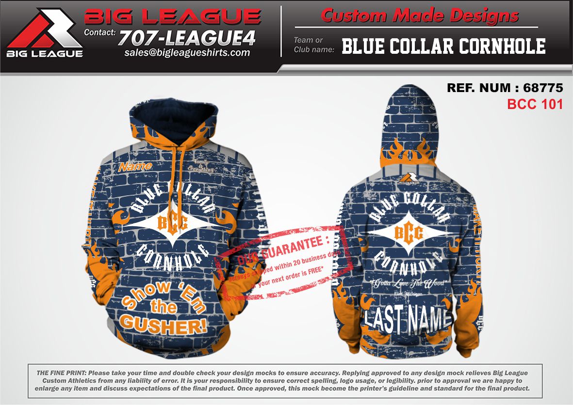 Hoodie / Orange & Blue