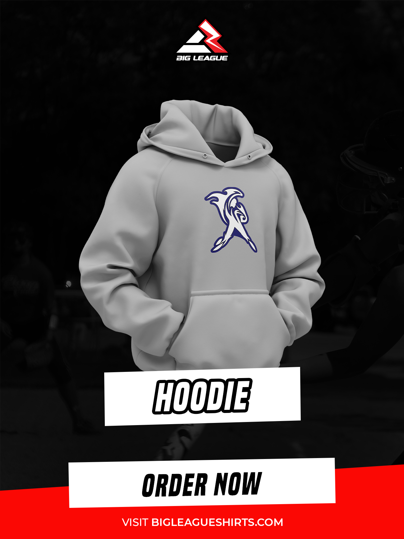 Hoodie / Fast Pitch / Light Grey