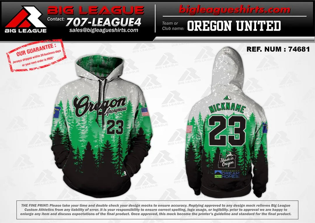 Hoodie / White-Green