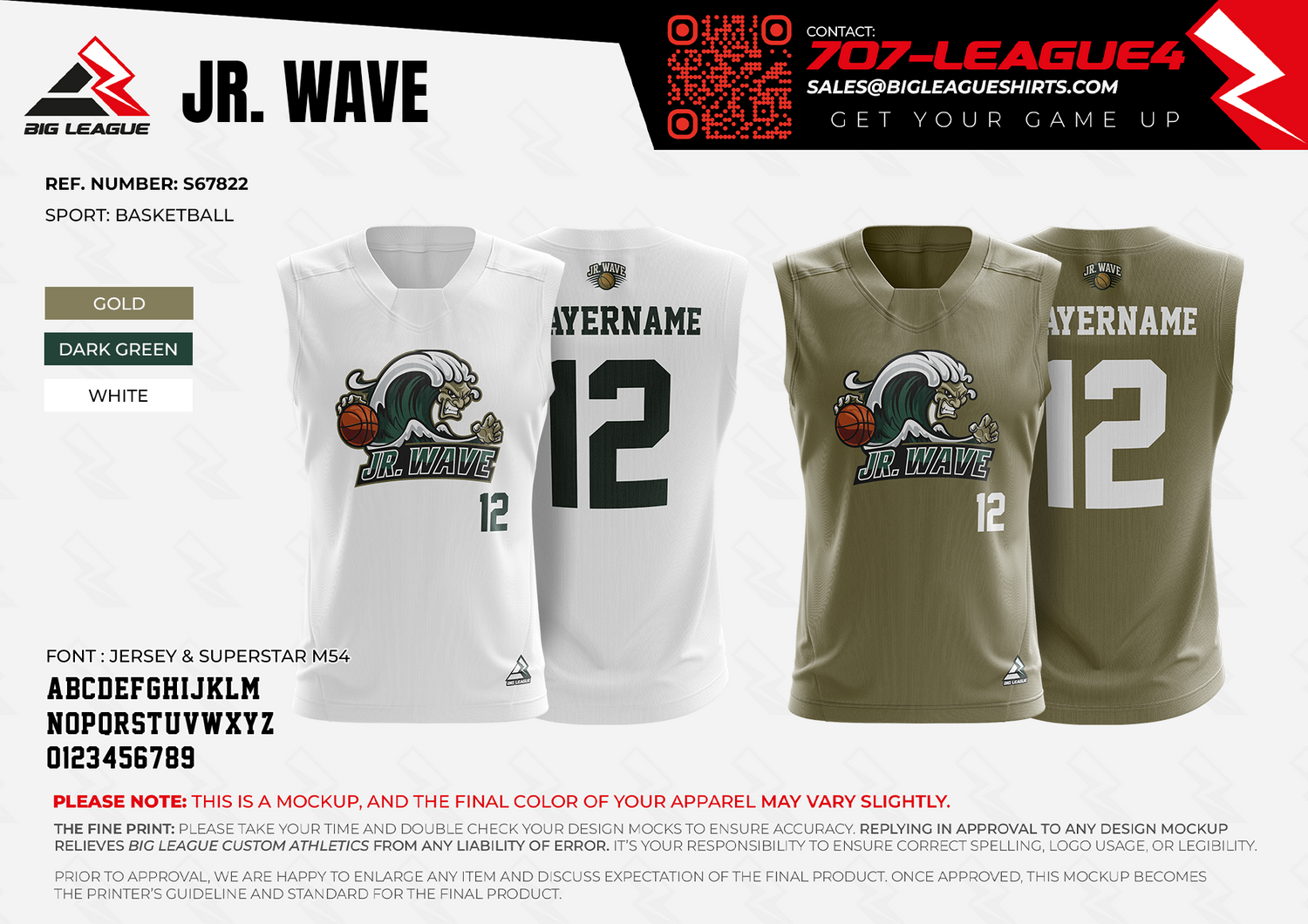 Reversible Practice Jersey Style 2 / White/Gold