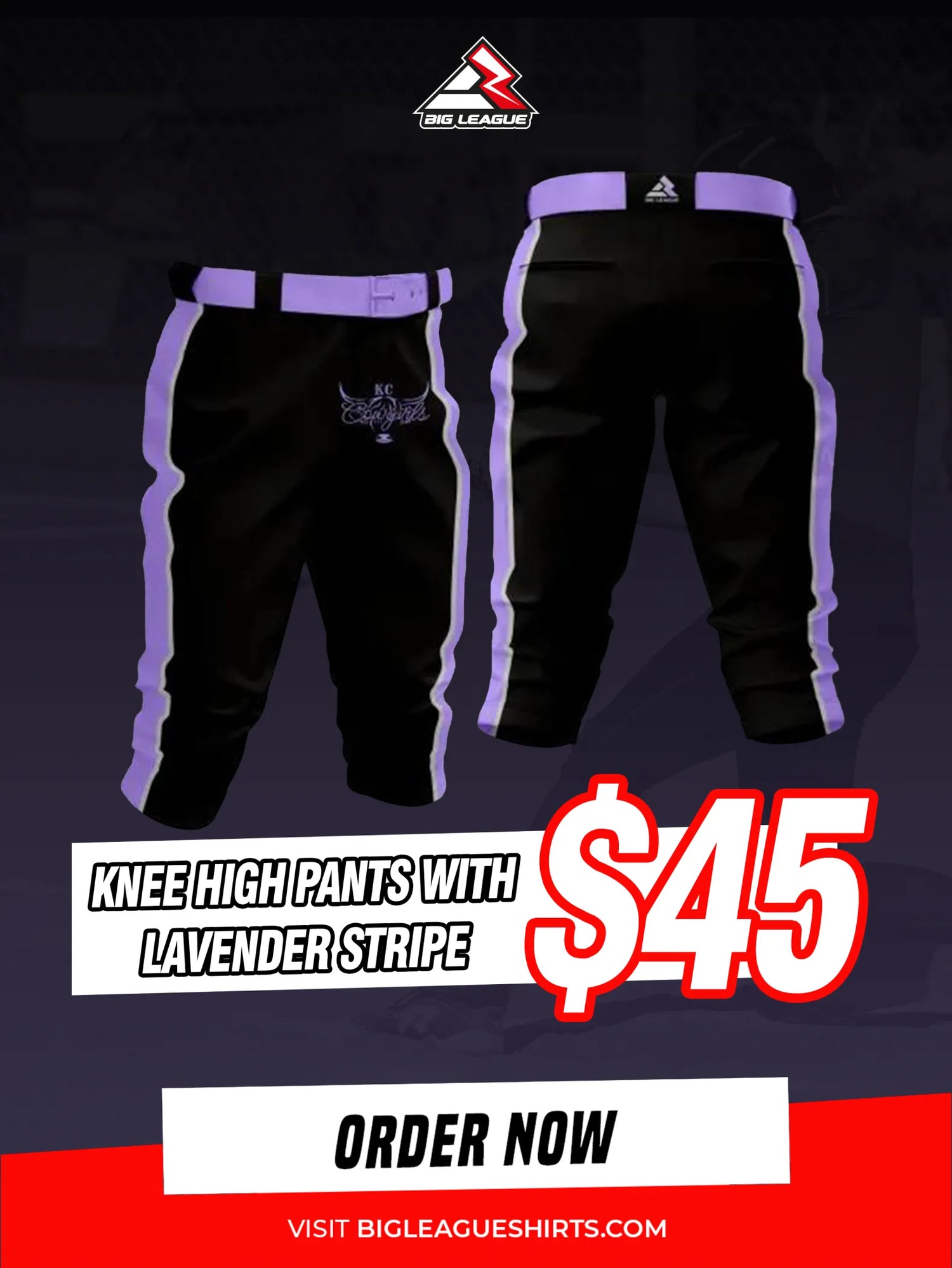Knee High Pants / Lavender Stripe