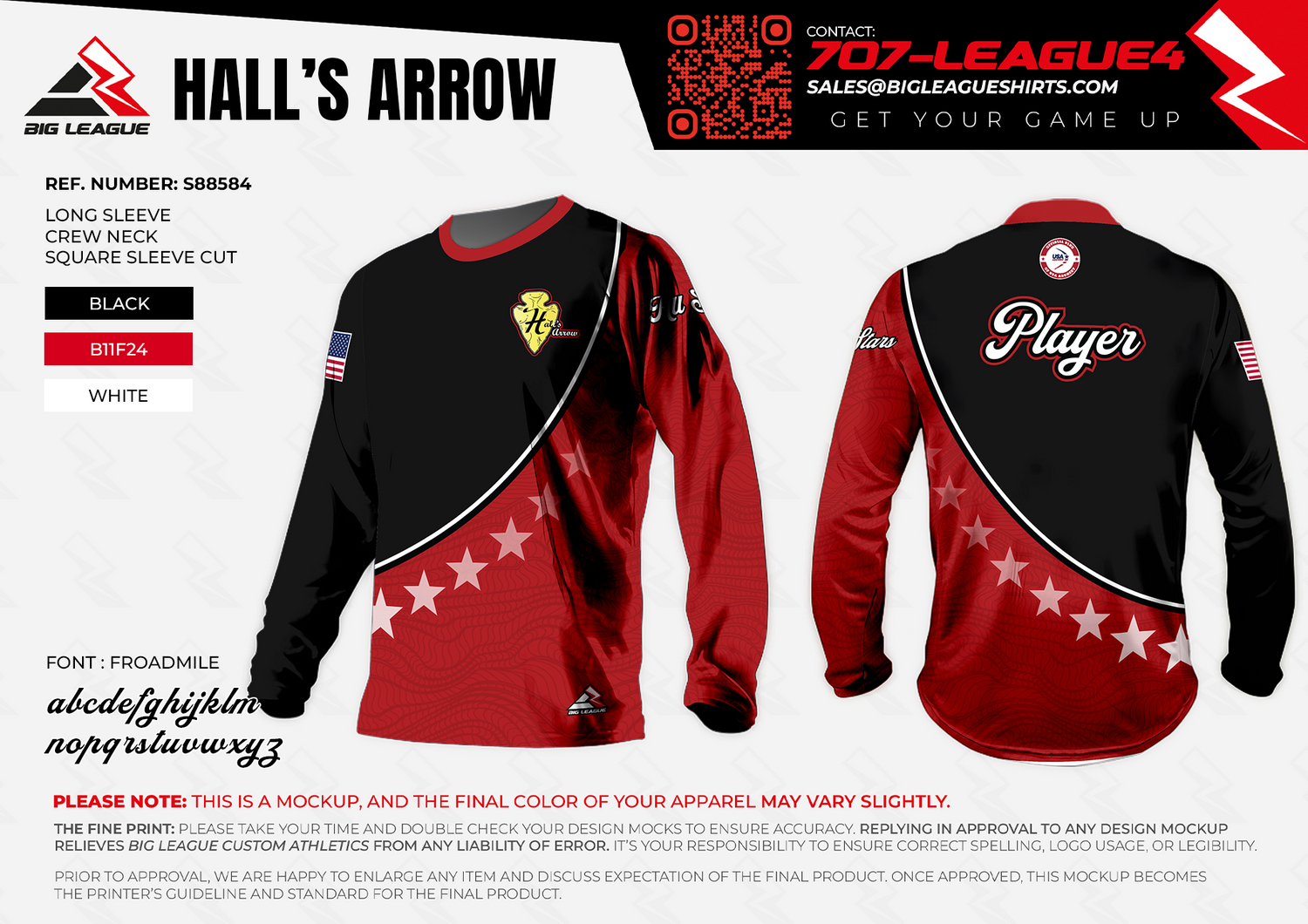 ALL STAR Long Sleeve / Black-Red