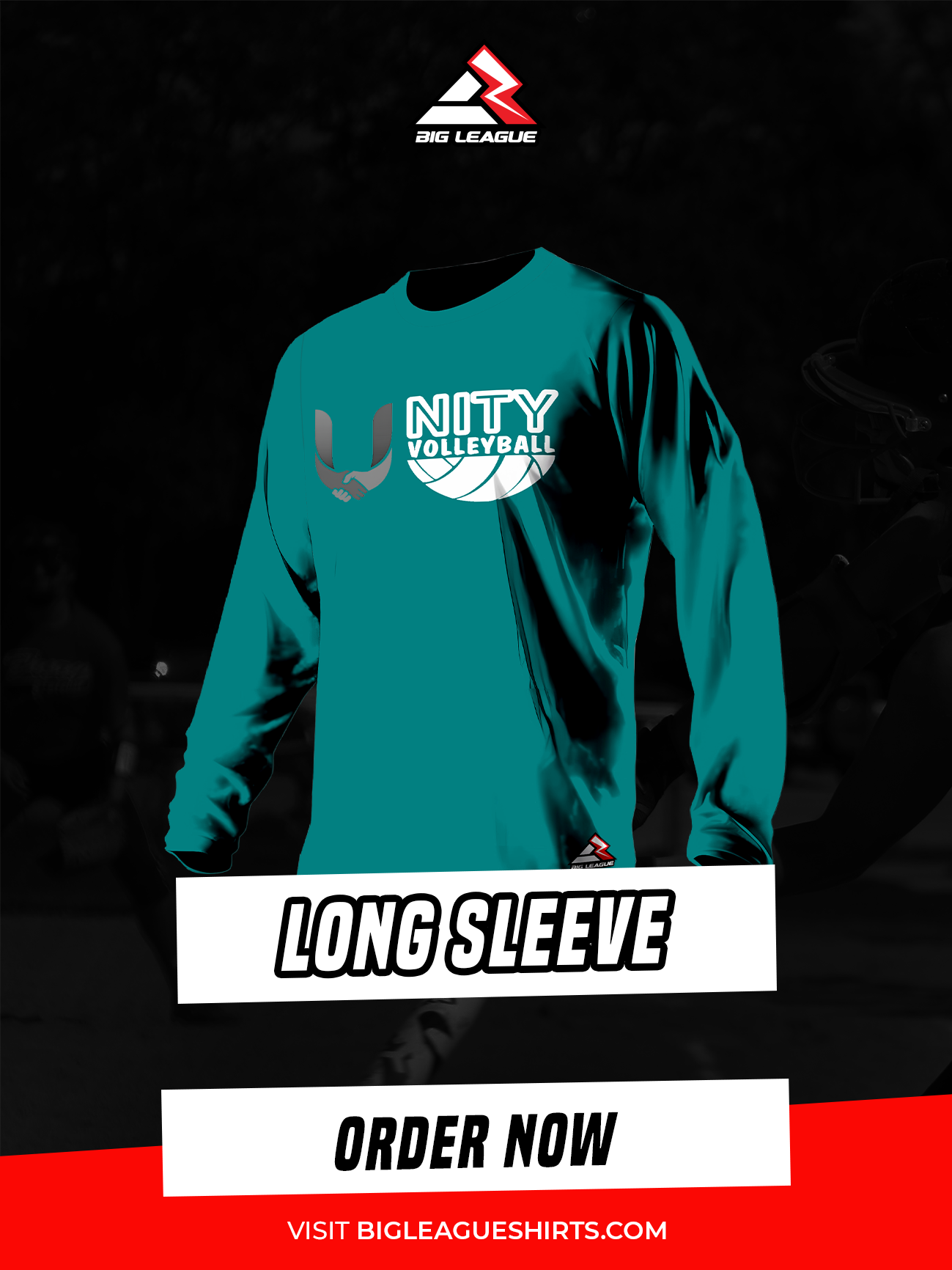 Long Sleeve / Teal White