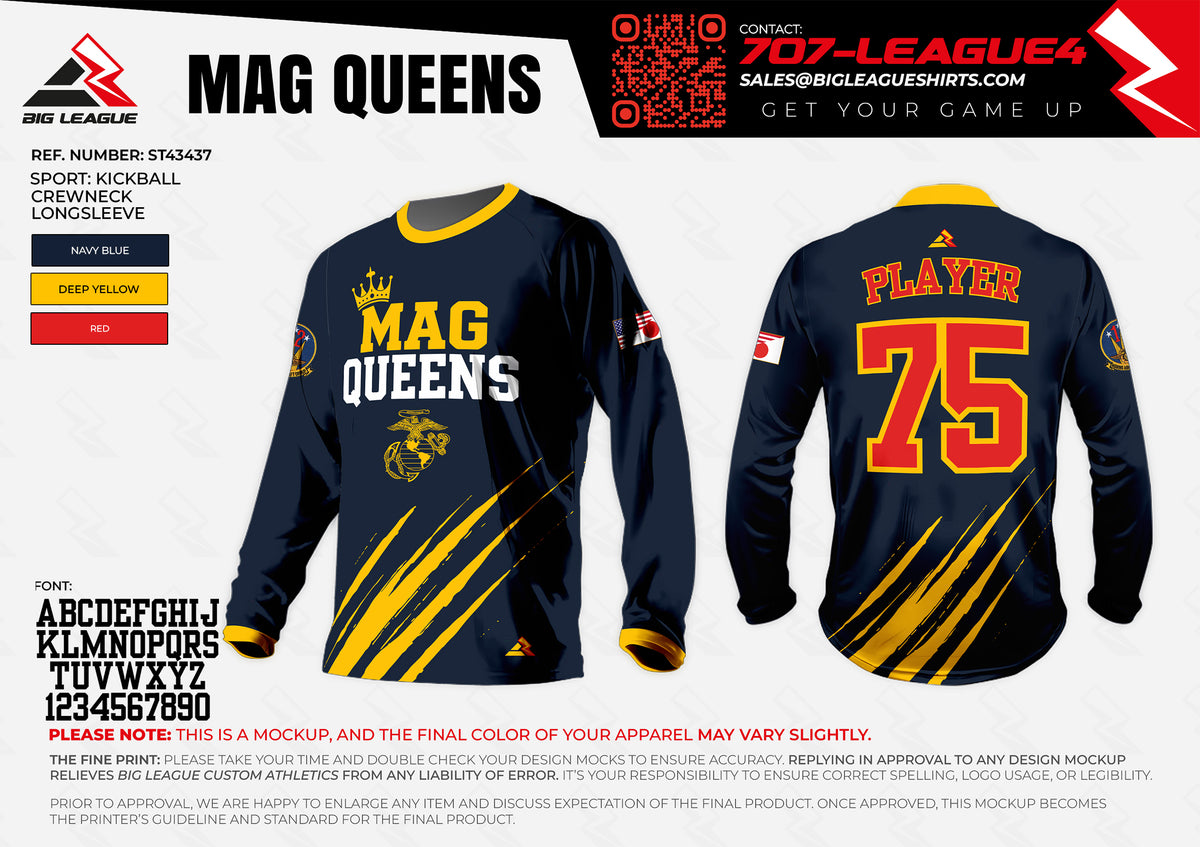 Crew Neck (Long Sleeve) / Navy Blue