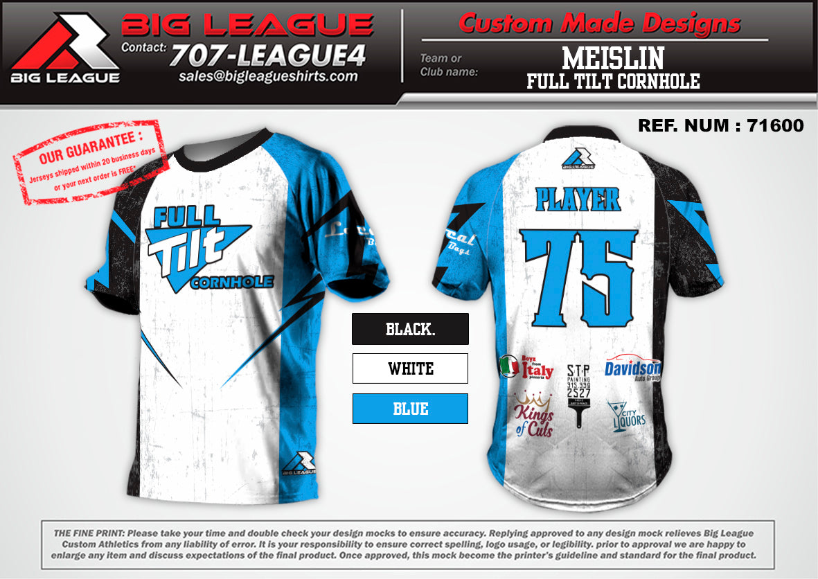 Standard Jersey - White w/ Blue