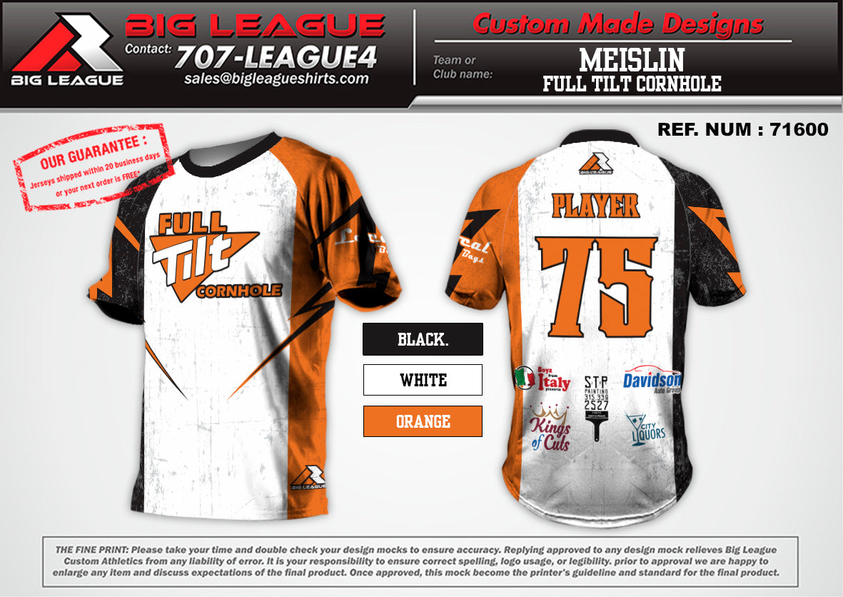 Standard Jersey - White w/ Orange